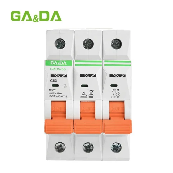 GA&DA GDC5-63 3P AC MCB Circuit breaker – Durable 400V AC Circuit Breaker for Reliable Electrical Protection